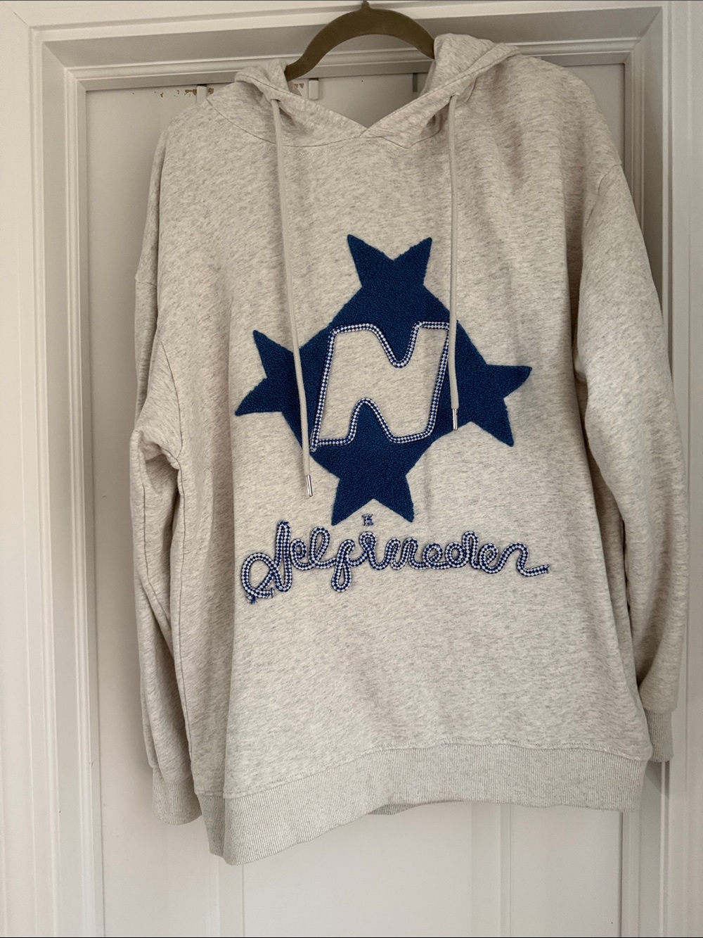 Aelfric Eden Light Gray Hoodie with Blue Star Emblem